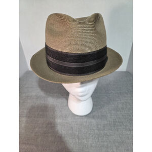 Dobbs Fifth Avenue New York Men's 1950 Style Woven Straw Fedora Hat Size 7.5